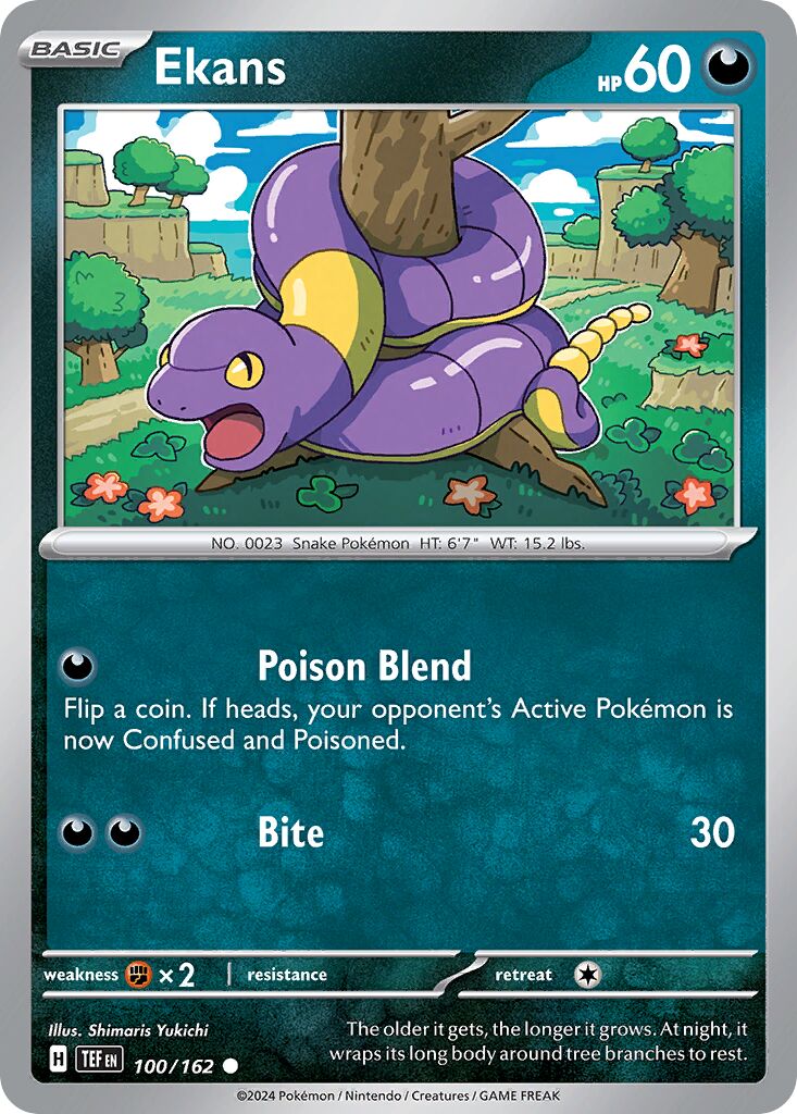 Ekans 100/218 — Temporal Forces (English Pokémon TCG card)
