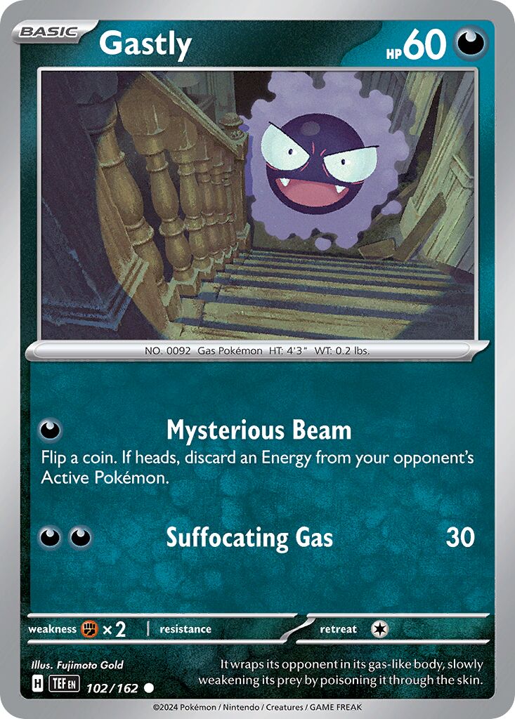 Gastly 102/218 — Temporal Forces (English Pokémon TCG card)