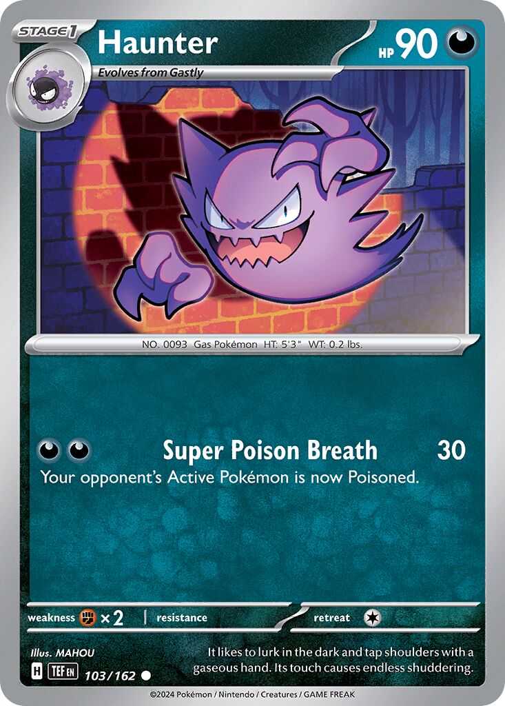 Haunter 103/218 — Temporal Forces (English Pokémon TCG card)