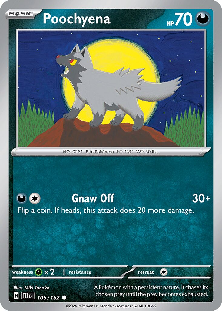 Poochyena 105/218 — Temporal Forces (English Pokémon TCG card)