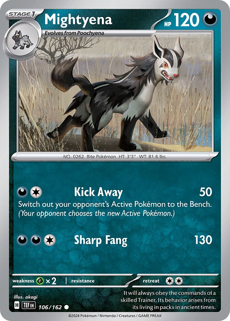 Mightyena 106/218 — Temporal Forces (English Pokémon TCG card)