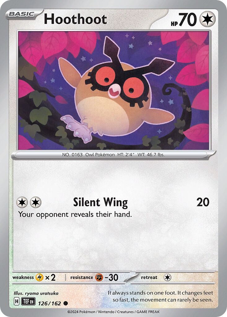Hoothoot 126/218 — Temporal Forces (English Pokémon TCG card)