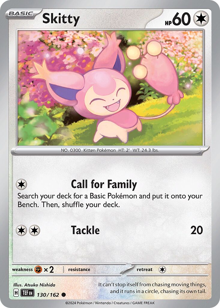 Skitty 130/218 — Temporal Forces (English Pokémon TCG card)