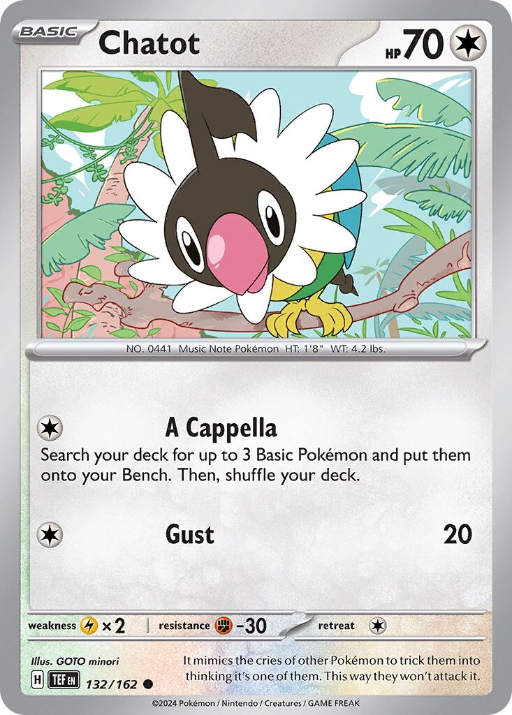 Chatot 132/218 — Temporal Forces (English Pokémon TCG card)