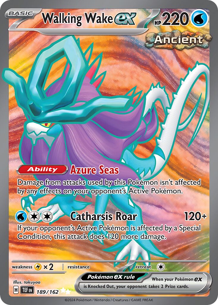 Walking Wake ex 189/218 — Temporal Forces (English Pokémon TCG card)