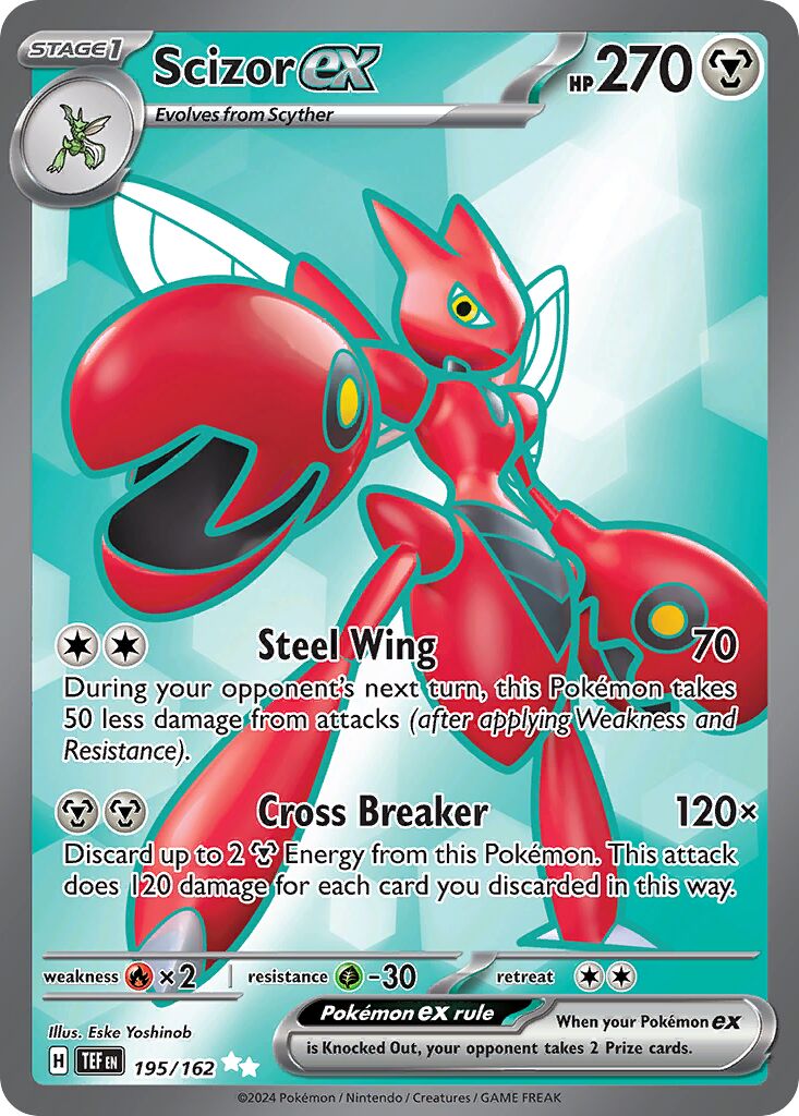 Scizor ex 195/218 — Temporal Forces (English Pokémon TCG card)