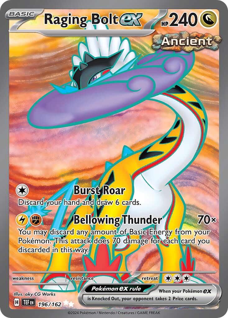 Raging Bolt ex 196/218 — Temporal Forces (English Pokémon TCG card)