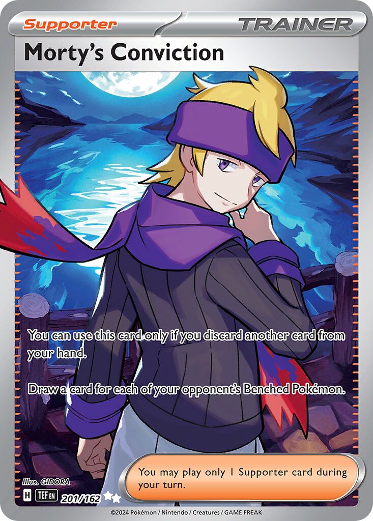Morty's Conviction 201/218 — Temporal Forces (English Pokémon TCG card)