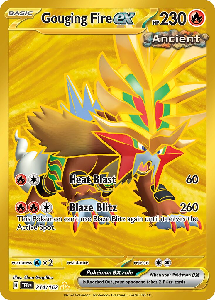 Gouging Fire ex 214/218 — Temporal Forces (English Pokémon TCG card)