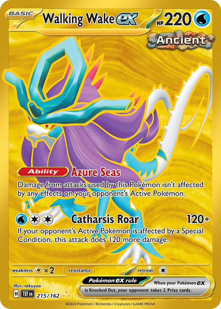 Walking Wake ex 215/218 — Temporal Forces (English Pokémon TCG card)