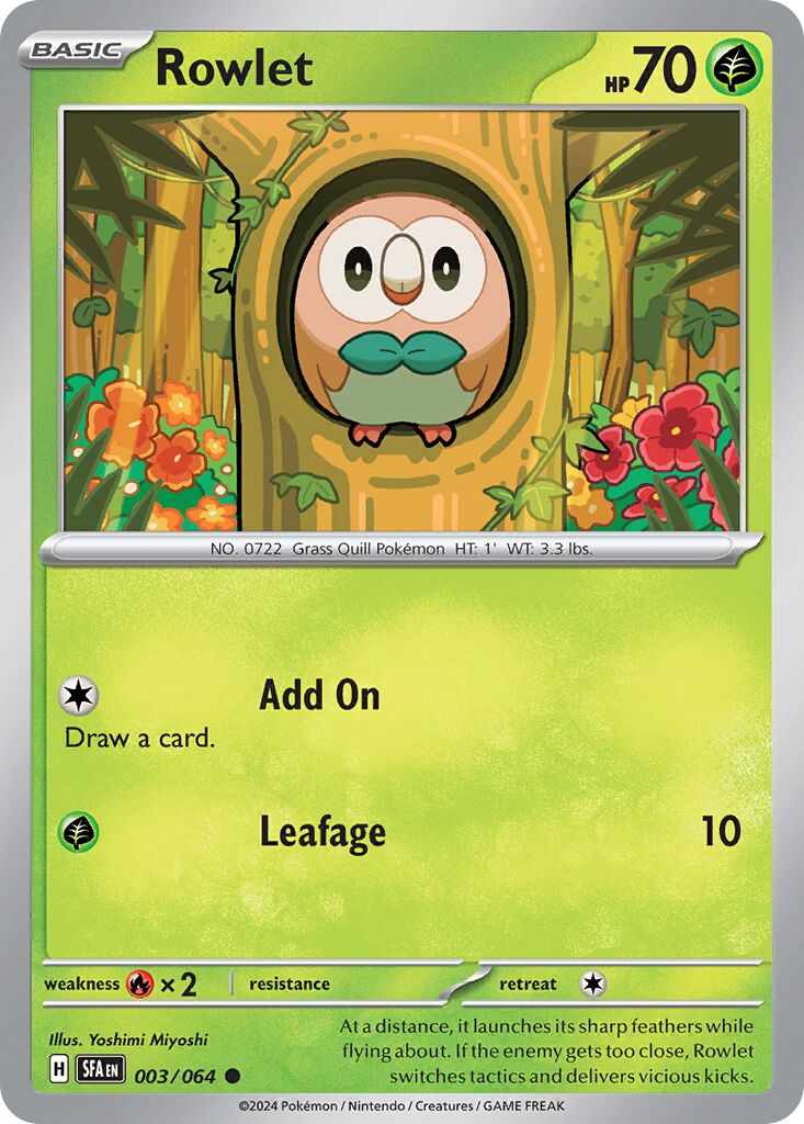Rowlet 003/099 — Shrouded Fable (English Pokémon TCG card)