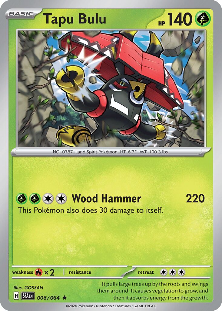 Tapu Bulu 006/099 — Shrouded Fable (English Pokémon TCG card)