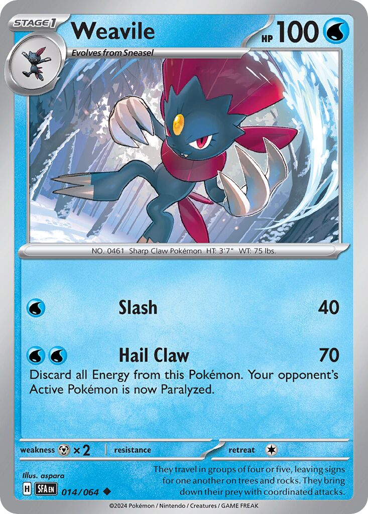 Weavile 014/099 — Shrouded Fable (English Pokémon TCG card)