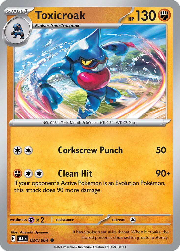 Toxicroak 024/099 — Shrouded Fable (English Pokémon TCG card)