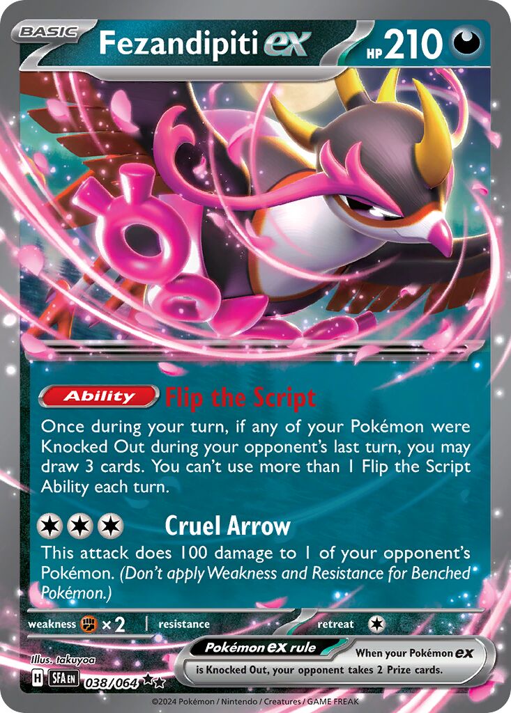 Fezandipiti ex 038/099 — Shrouded Fable (English Pokémon TCG card)