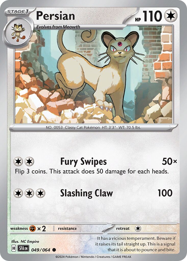 Persian 049/099 — Shrouded Fable (English Pokémon TCG card)