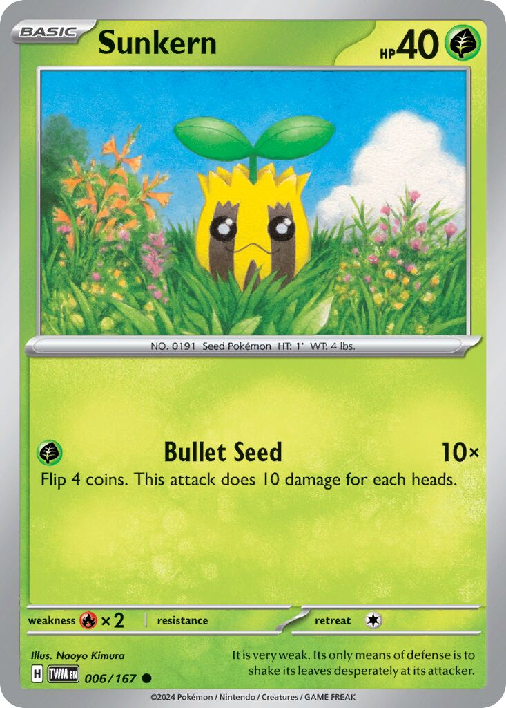 Sunkern 006/226 — Twilight Masquerade (English Pokémon TCG card)