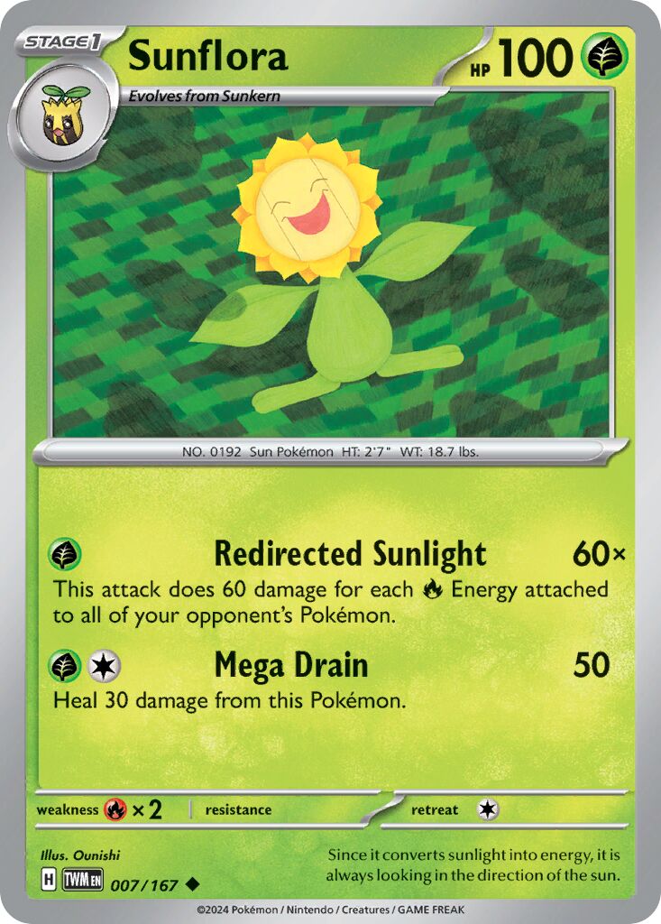 Sunflora 007/226 — Twilight Masquerade (English Pokémon TCG card)