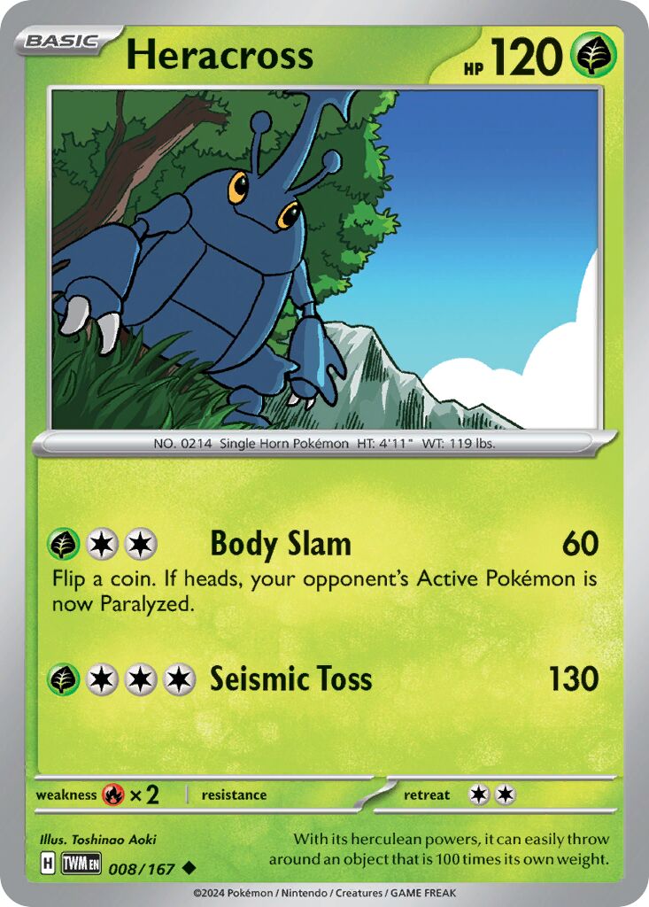 Heracross 008/226 — Twilight Masquerade (English Pokémon TCG card)