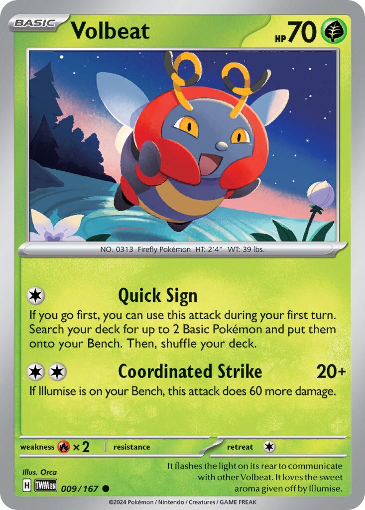 Volbeat 009/226 — Twilight Masquerade (English Pokémon TCG card)