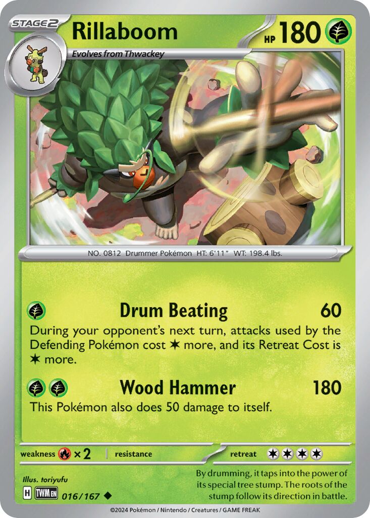 Rillaboom 016/226 — Twilight Masquerade (English Pokémon TCG card)