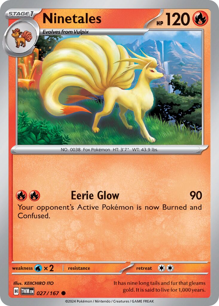 Ninetales 027/226 — Twilight Masquerade (English Pokémon TCG card)