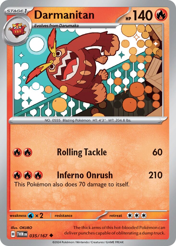Darmanitan 035/226 — Twilight Masquerade (English Pokémon TCG card)