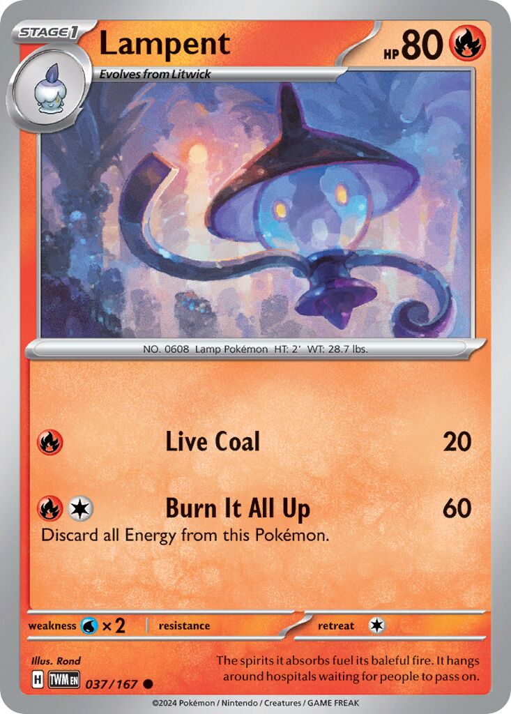 Lampent 037/226 — Twilight Masquerade (English Pokémon TCG card)