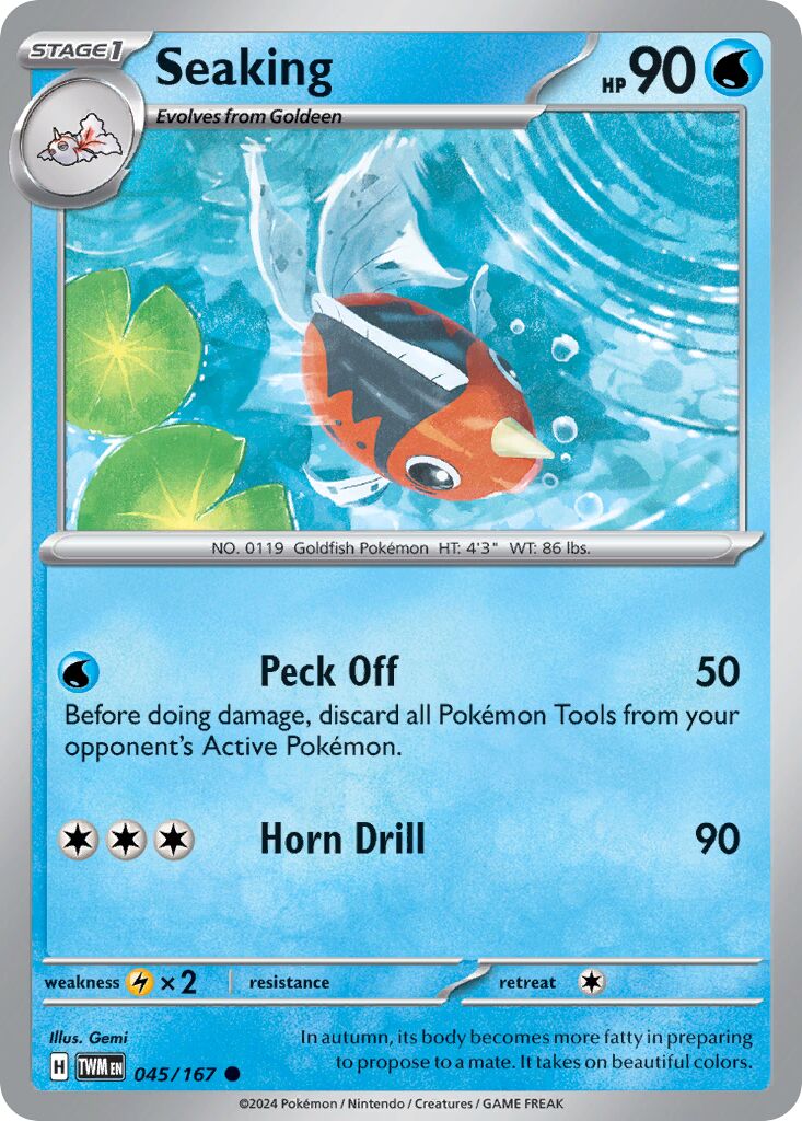 Seaking 045/226 — Twilight Masquerade (English Pokémon TCG card)