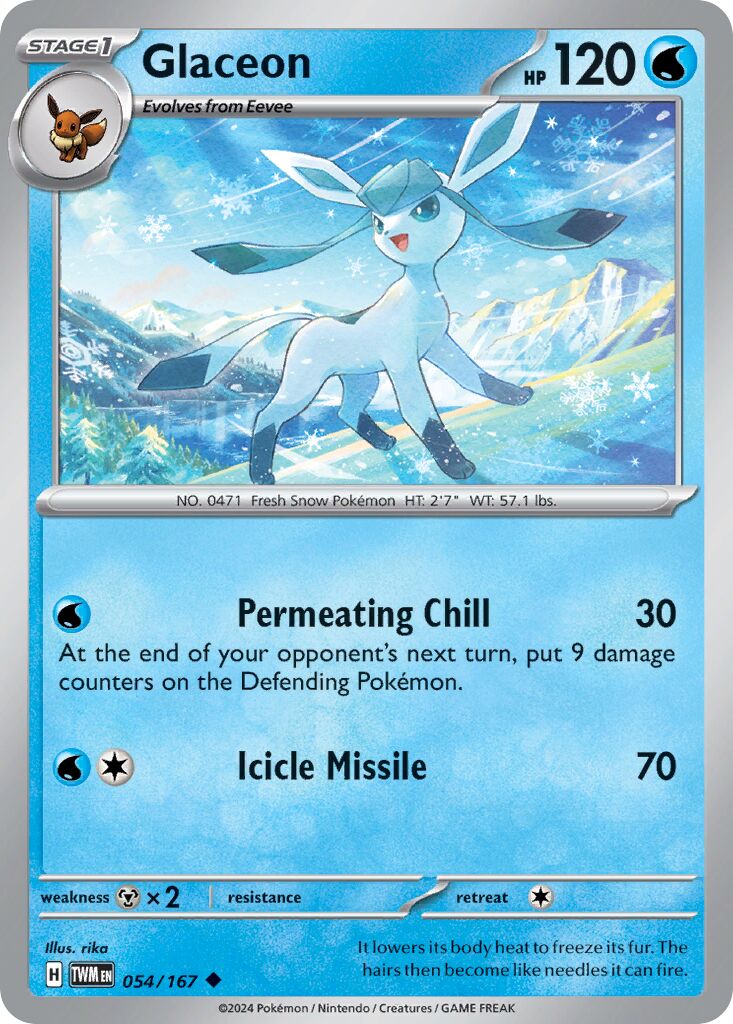 Glaceon 054/226 — Twilight Masquerade (English Pokémon TCG card)