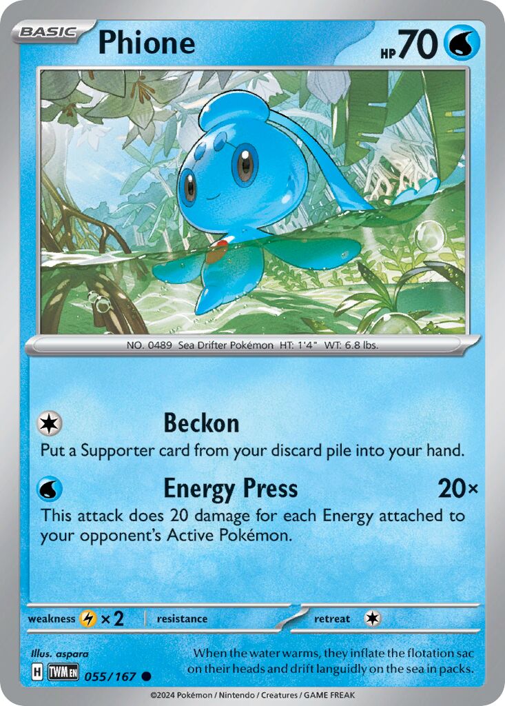Phione 055/226 — Twilight Masquerade (English Pokémon TCG card)