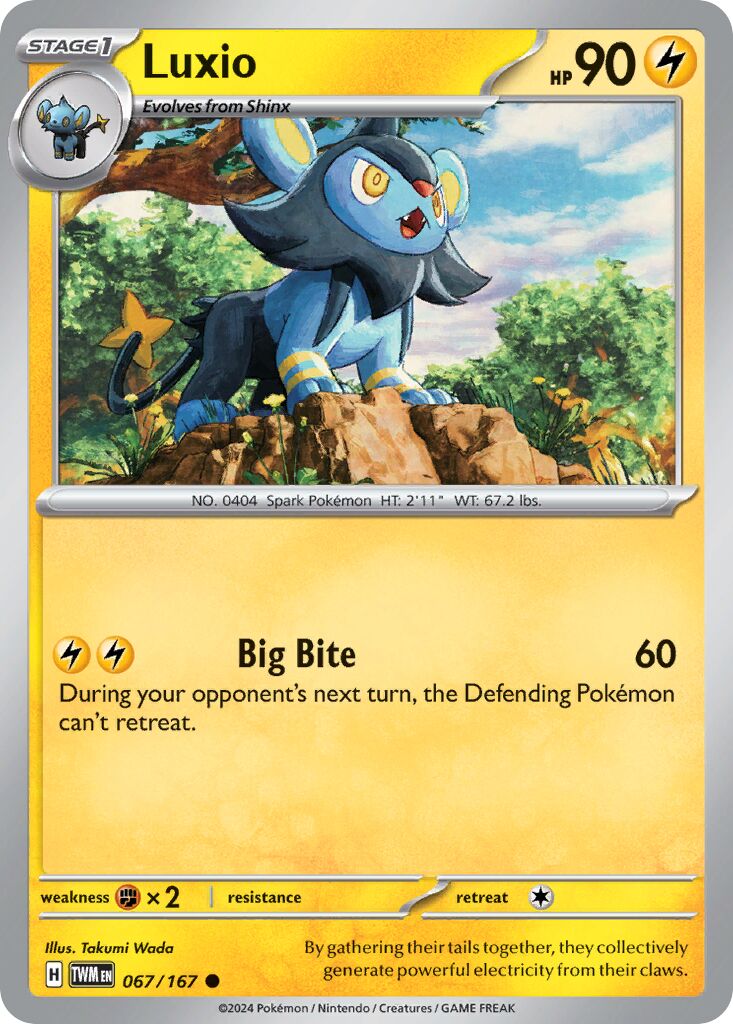 Luxio 067/226 — Twilight Masquerade (English Pokémon TCG card)