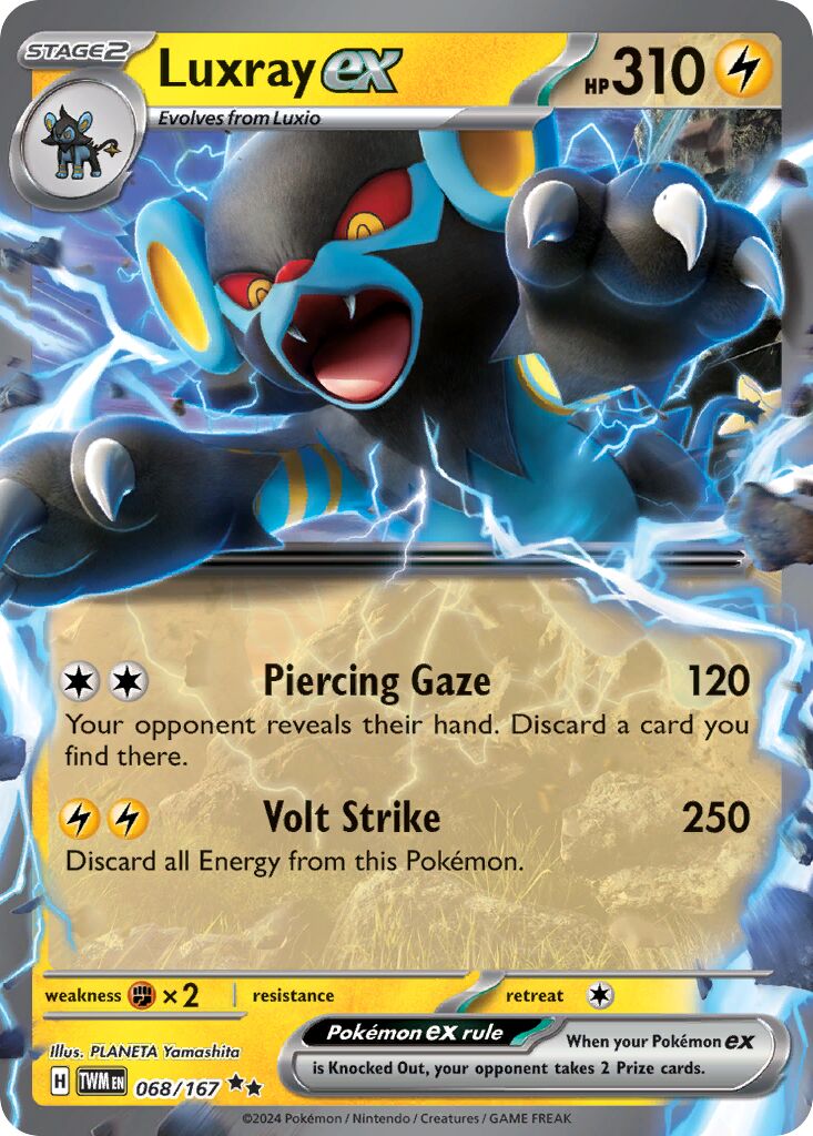 Luxray ex 068/226 — Twilight Masquerade (English Pokémon TCG card)