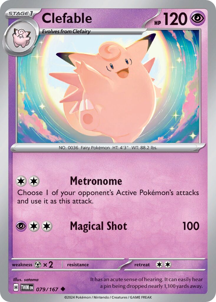 Clefable 079/226 — Twilight Masquerade (English Pokémon TCG card)