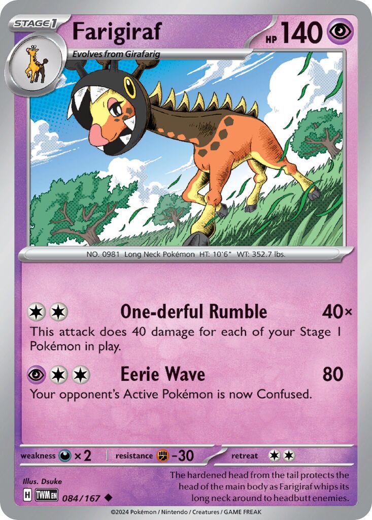 Farigiraf 084/226 — Twilight Masquerade (English Pokémon TCG card)