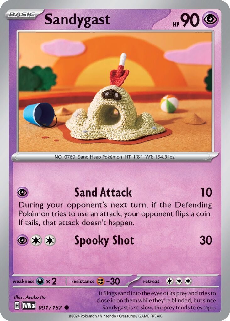 Sandygast 091/226 — Twilight Masquerade (English Pokémon TCG card)