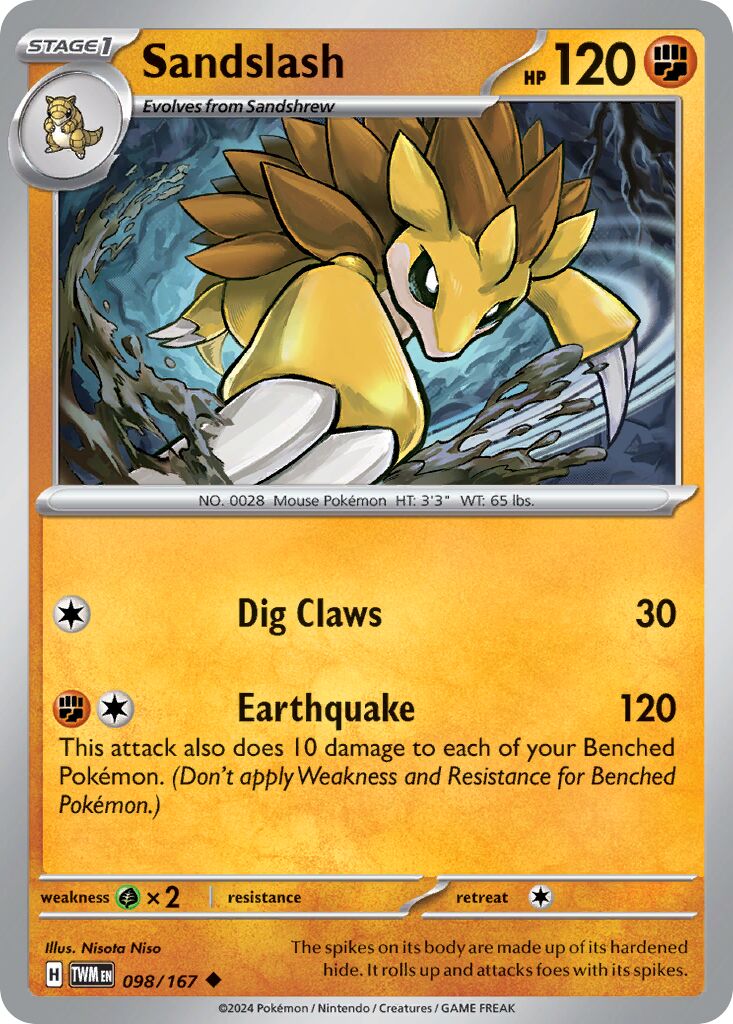 Sandslash 098/226 — Twilight Masquerade (English Pokémon TCG card)