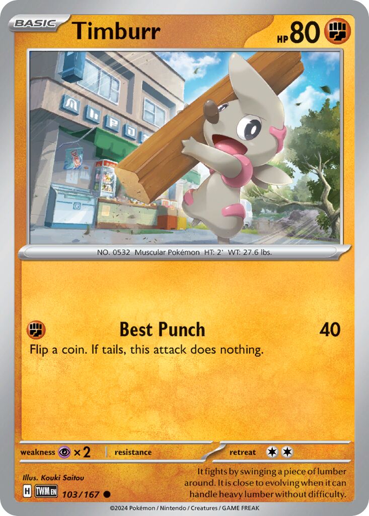 Timburr 103/226 — Twilight Masquerade (English Pokémon TCG card)