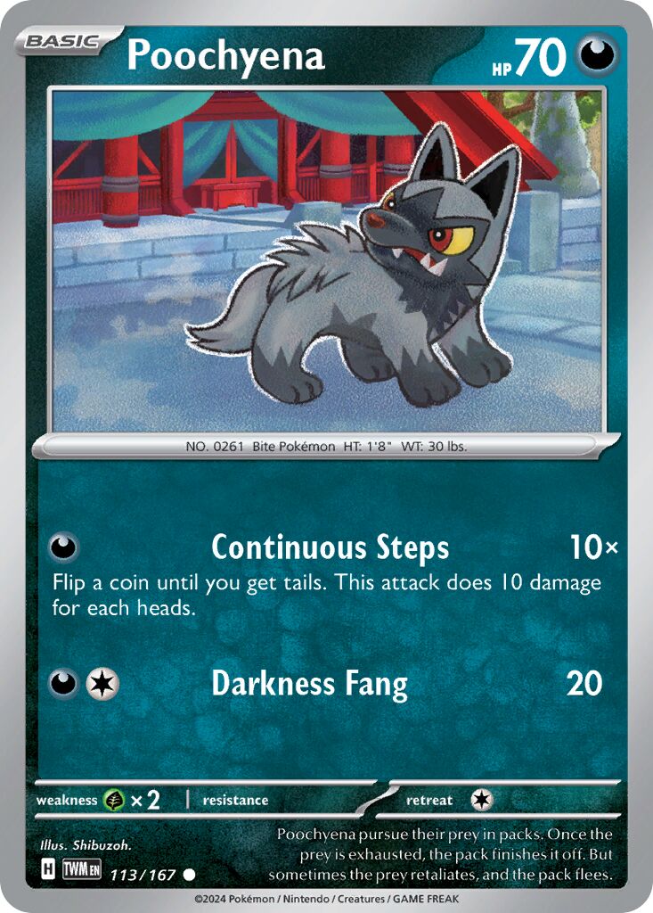 Poochyena 113/226 — Twilight Masquerade (English Pokémon TCG card)