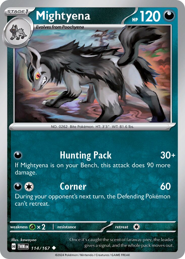 Mightyena 114/226 — Twilight Masquerade (English Pokémon TCG card)
