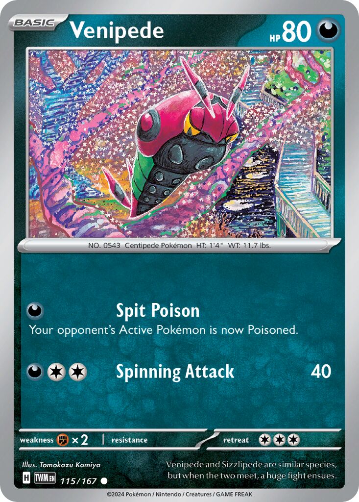 Venipede 115/226 — Twilight Masquerade (English Pokémon TCG card)