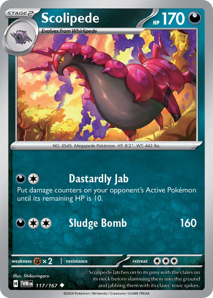 Scolipede 117/226 — Twilight Masquerade (English Pokémon TCG card)