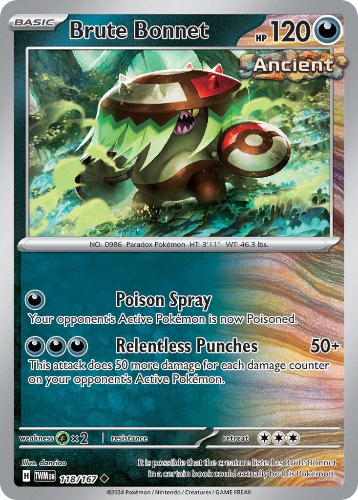 Brute Bonnet 118/226 — Twilight Masquerade (English Pokémon TCG card)