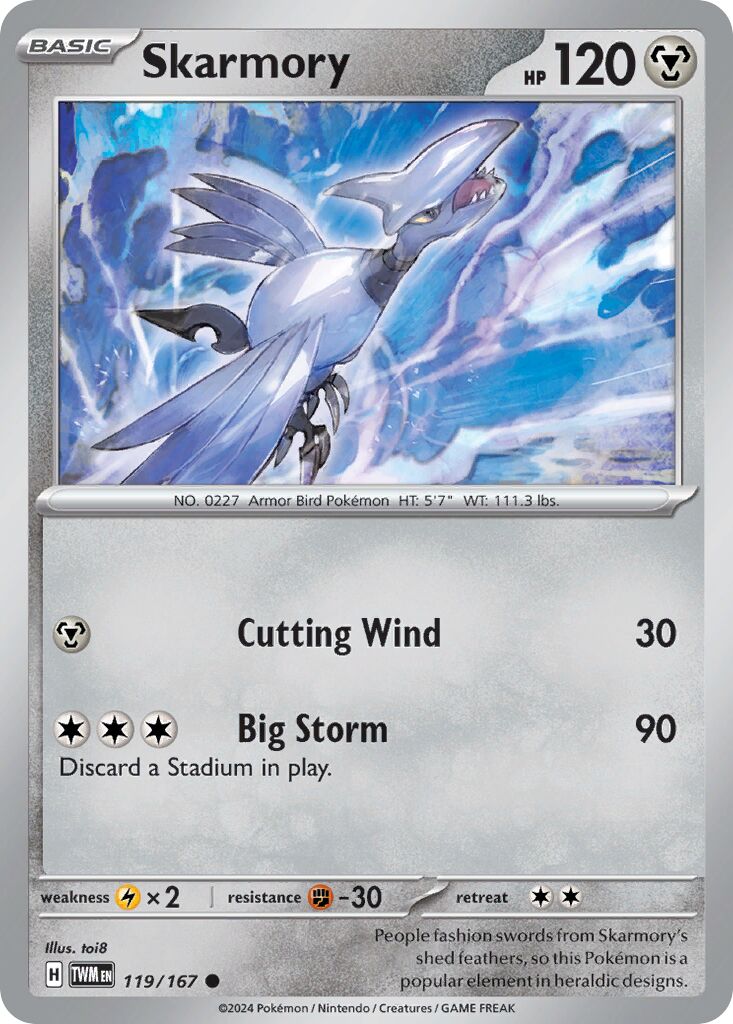 Skarmory 119/226 — Twilight Masquerade (English Pokémon TCG card)