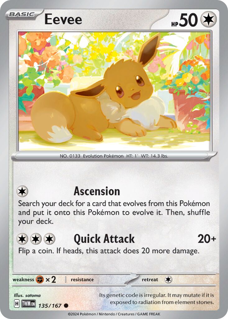 Eevee 135/226 — Twilight Masquerade (English Pokémon TCG card)