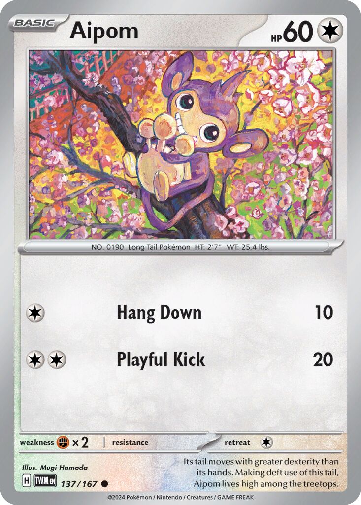 Aipom 137/226 — Twilight Masquerade (English Pokémon TCG card)