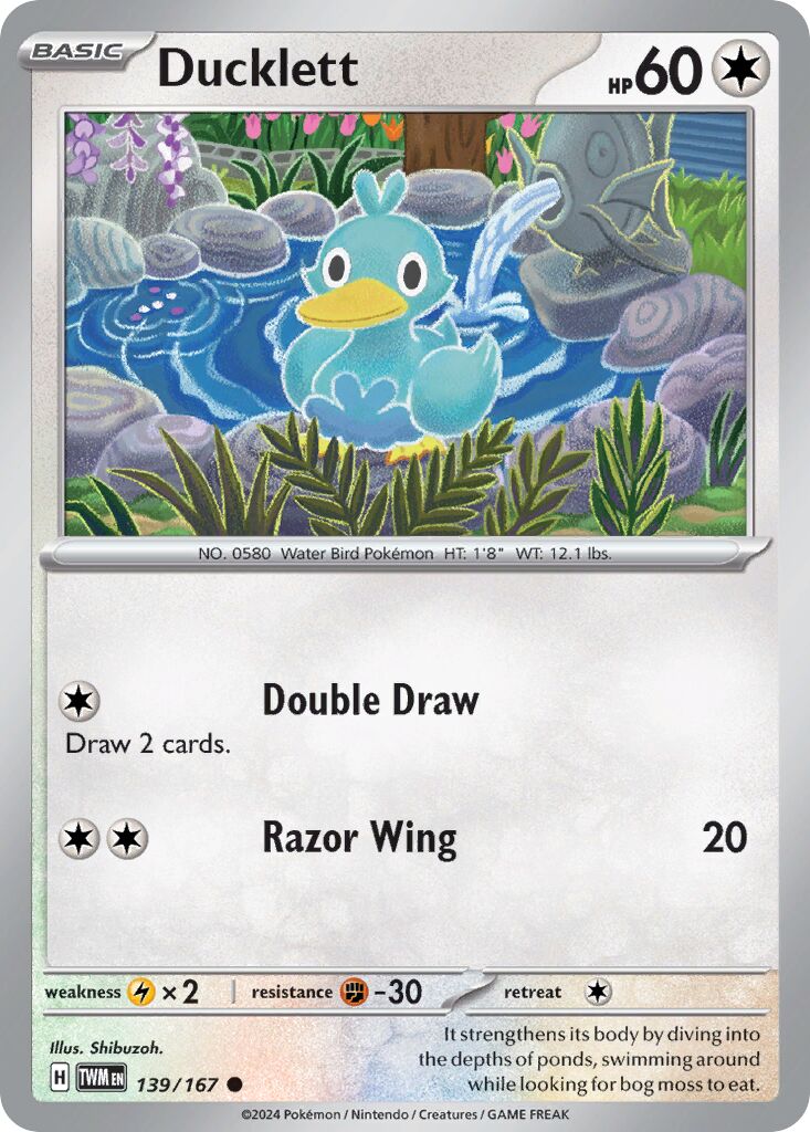 Ducklett 139/226 — Twilight Masquerade (English Pokémon TCG card)