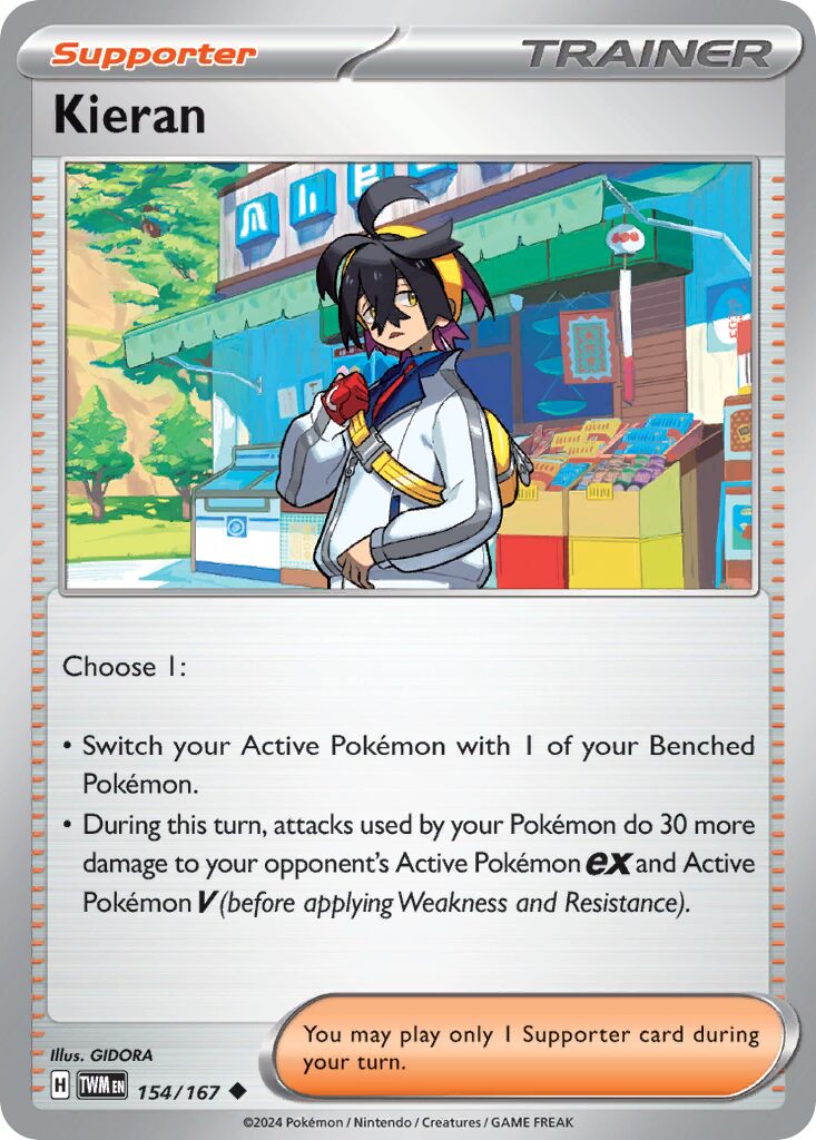 Kieran 154/226 — Twilight Masquerade (English Pokémon TCG card)