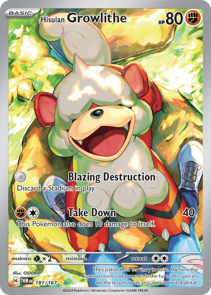 Hisuian Growlithe 181/226 — Twilight Masquerade (English Pokémon TCG card)