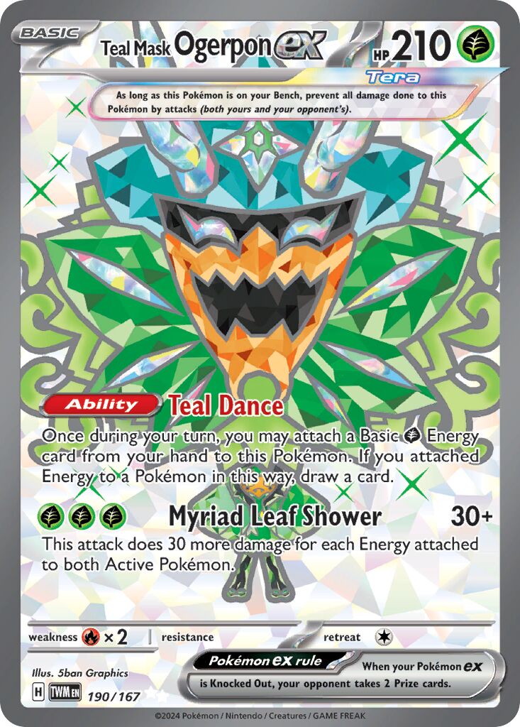 Teal Mask Ogerpon ex 190/226 — Twilight Masquerade (English Pokémon TCG card)